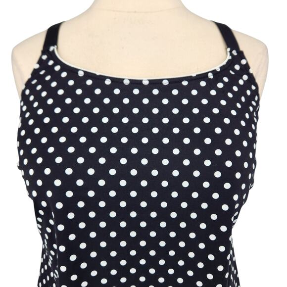 Lands’ End Polka Dot Tankini Top – Size 20W - Beach Swim Vacation - Picture 2 of 7
